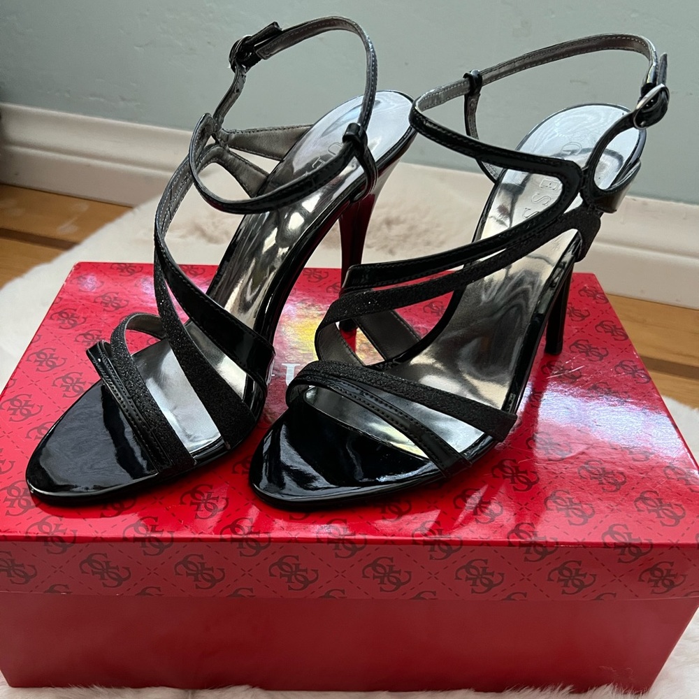 EUC Guess Sparkly Black High Heels
